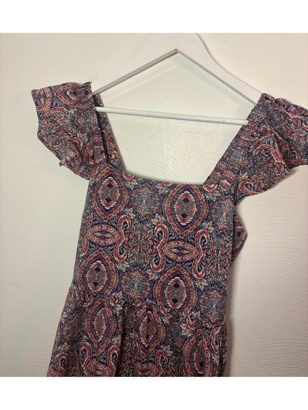 Banana Republic Open Back Tie Back Paisley Midi Dress Size Small - Picture 4 of 9